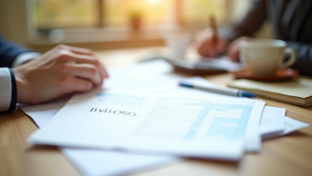 Tagesgeld-Kontoauszug auf einem Schreibtisch neben einer Tasse Kaffee
