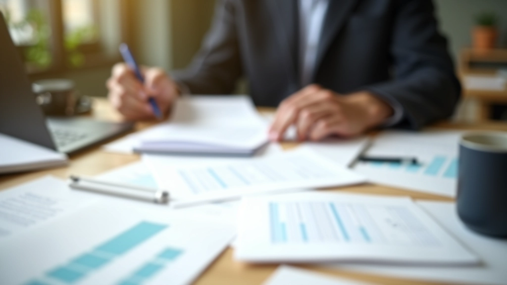 Finanzielle Planung mit Notizen, Budgetblättern und einer sicheren, organisierten Arbeitsumgebung