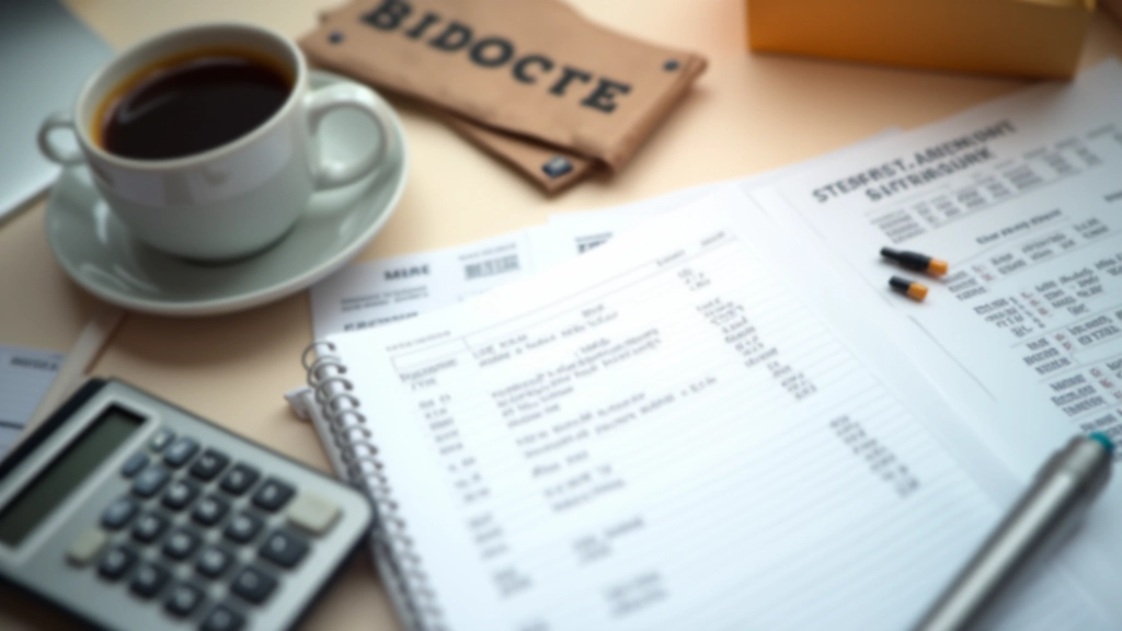 Detaillierte Budgetaufstellung mit verschiedenen Ausgabenkategorien und monatlichen Summen